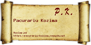 Pacurariu Kozima névjegykártya